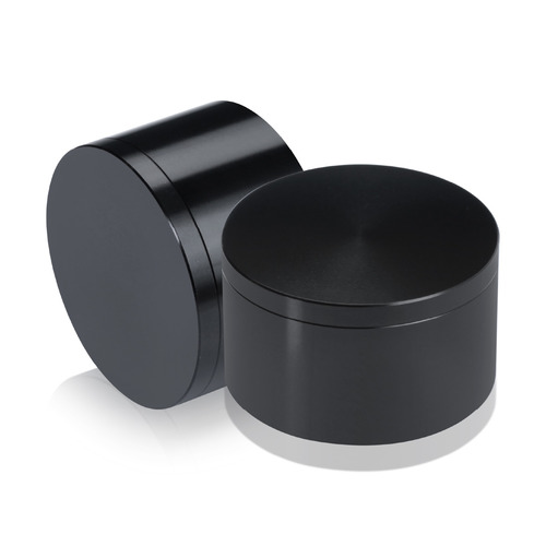 2'' Diameter X 1'' Barrel Length, Affordable Aluminum Standoffs, Black Anodized Finish Easy Fasten Standoff (For Inside / Outside use) [Required Material Hole Size: 7/16'']