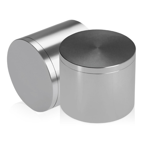 2'' Diameter X 1-1/2'' Barrel Length, Affordable Aluminum Standoffs, Steel Grey Anodized Finish Easy Fasten Standoff (For Inside / Outside use) [Required Material Hole Size: 7/16'']