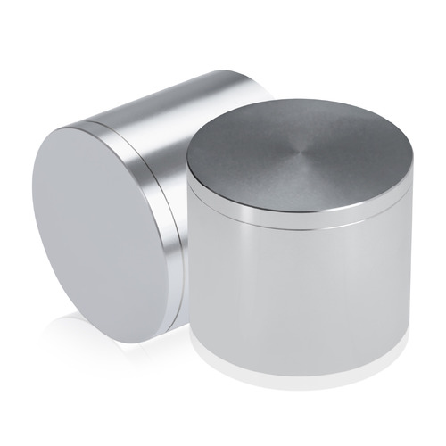2'' Diameter X 1-1/2'' Barrel Length, Affordable Aluminum Standoffs, Silver Anodized Finish Easy Fasten Standoff (For Inside / Outside use) [Required Material Hole Size: 7/16'']