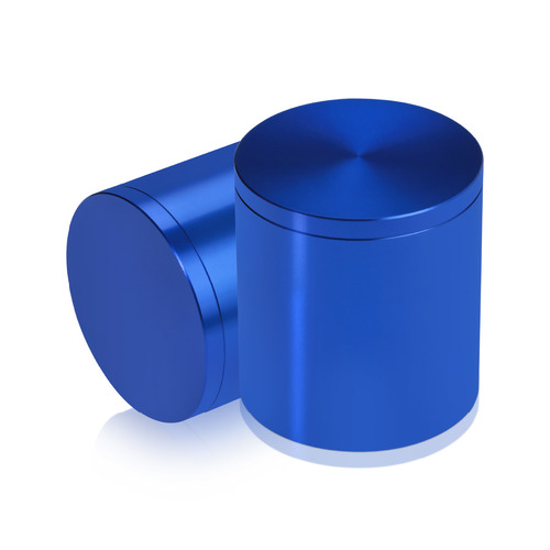 2'' Diameter X 2'' Barrel Length, Affordable Aluminum Standoffs, Blue Anodized Finish Easy Fasten Standoff (For Inside / Outside use) [Required Material Hole Size: 7/16'']