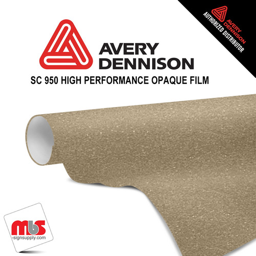 15'' x 50 yards Avery SC950 Gloss Light Gold Metallic 5 year Long Term Punched 2.0 Mil Metallic Cut Vinyl (Color Code 217)