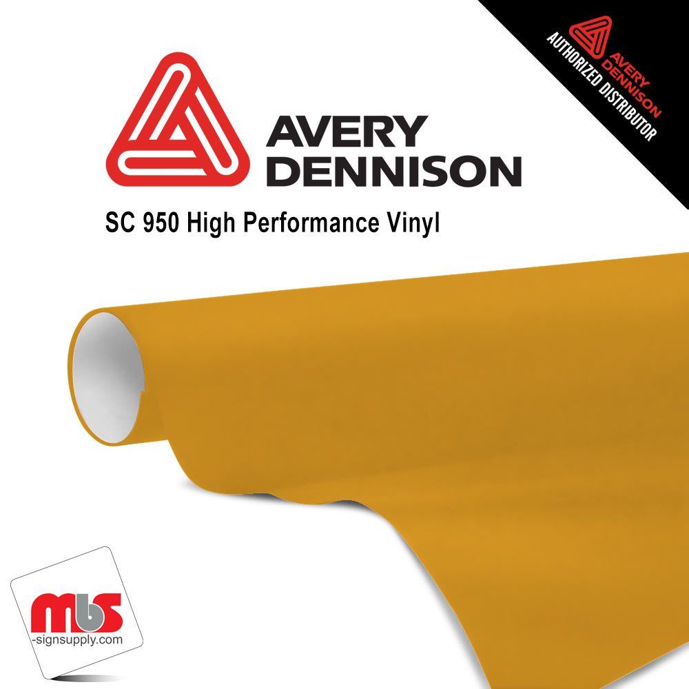 30'' x 50 yards Avery SC950 Gloss Imitation Gold 10 year Long Term Unpunched 2.0 Mil Cast Cut Vinyl (Color Code 253)