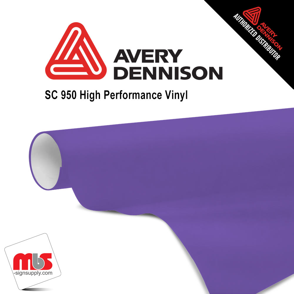 24'' x 10 yards Avery SC950 Gloss Lavender 8 year Long Term Unpunched 2.0 Mil Cast Cut Vinyl (Color Code 575)