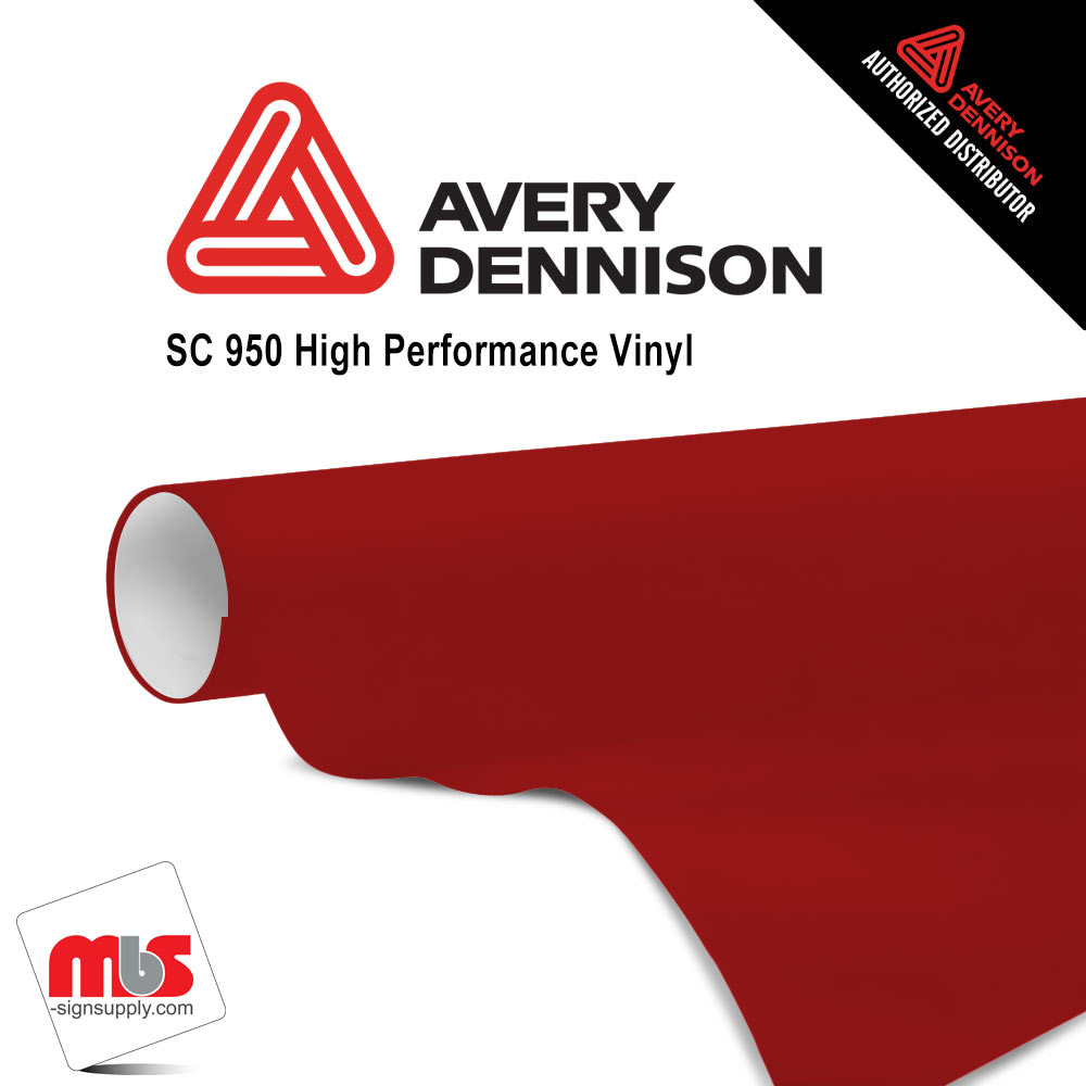 48'' x 10 yards Avery SC950 Gloss Cardinal Red 8 year Long Term Unpunched 2.0 Mil Cast Cut Vinyl (Color Code 430)