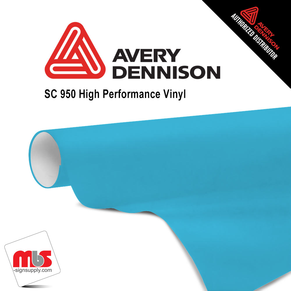 15'' x 10 yards Avery SC950 Gloss Light Blue 8 year Long Term Punched 2.0 Mil Cast Cut Vinyl (Color Code 640)