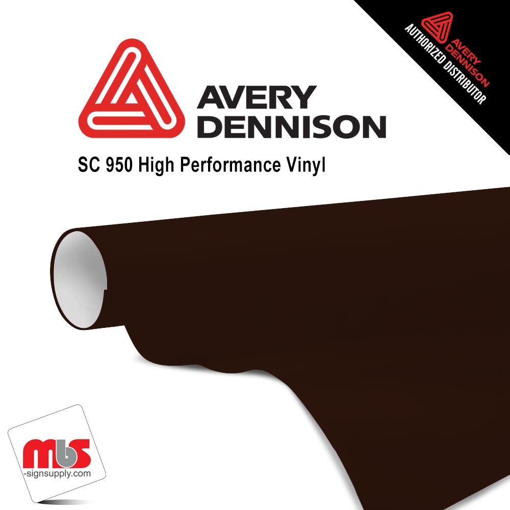30'' x 50 yards Avery SC950 Gloss Dark Brown 8 year Long Term Unpunched 2.0 Mil Cast Cut Vinyl (Color Code 983)