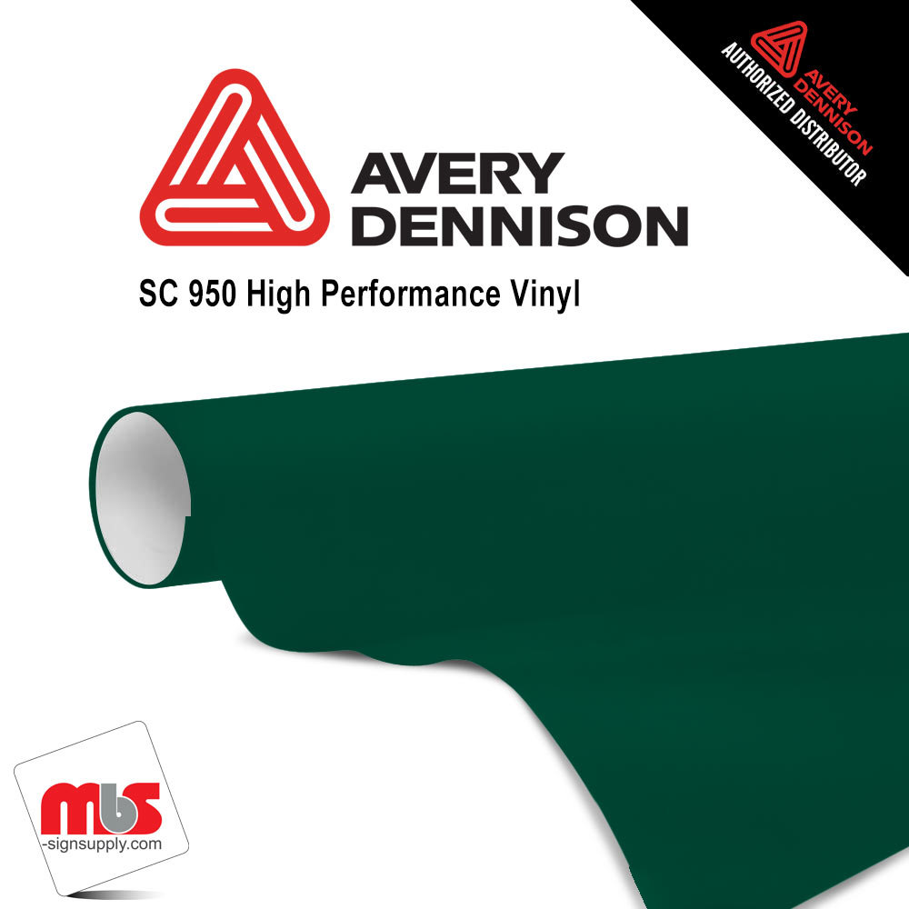 15'' x 10 yards Avery SC950 Gloss Forest Green 8 year Long Term Punched 2.0 Mil Cast Cut Vinyl (Color Code 785)