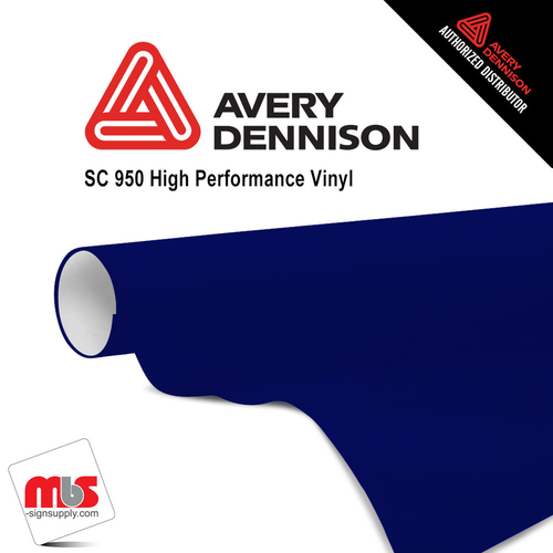 30'' x 10 yards Avery SC950 Gloss Sapphire Blue 8 year Long Term Punched 2.0 Mil Cast Cut Vinyl (Color Code 680)