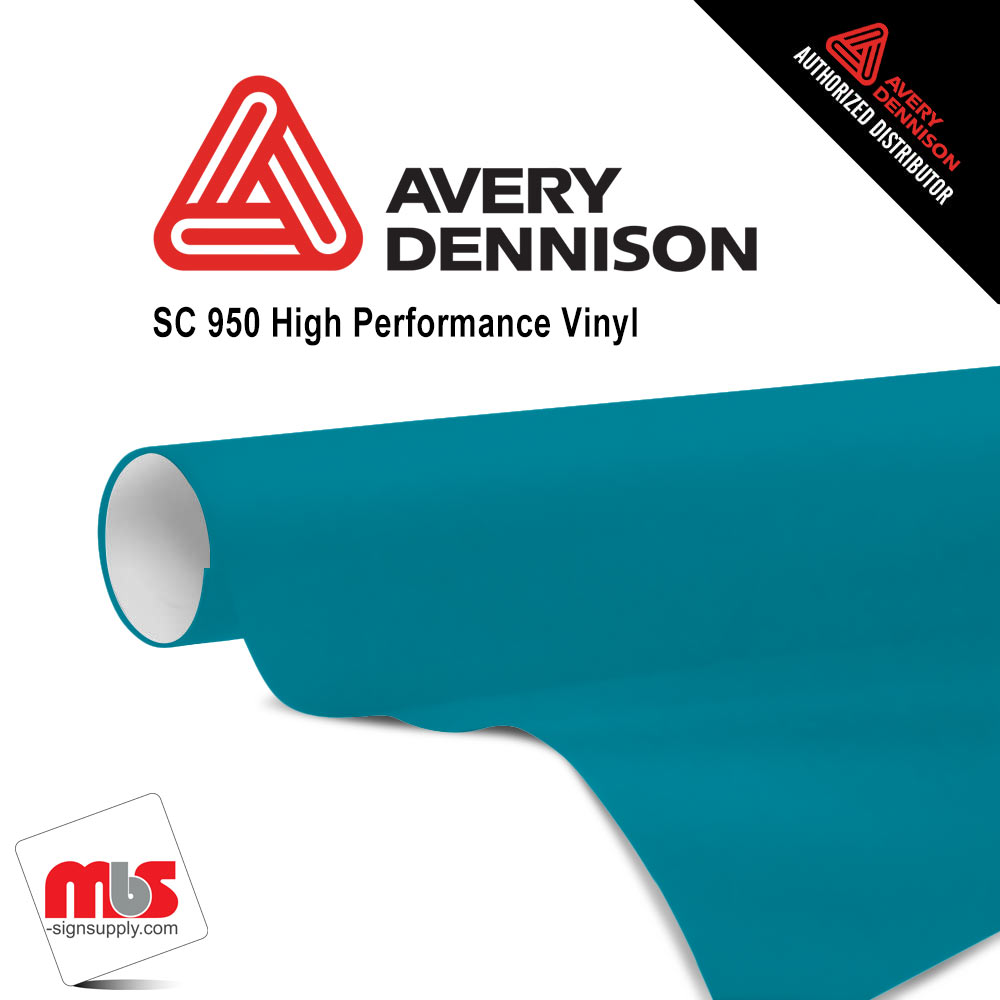 30'' x 10 yards Avery SC950 Gloss Teal 8 year Long Term Punched 2.0 Mil Cast Cut Vinyl (Color Code 720)