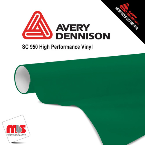 30'' x 10 yards Avery SC950 Gloss Green 8 year Long Term Punched 2.0 Mil Cast Cut Vinyl (Color Code 778)