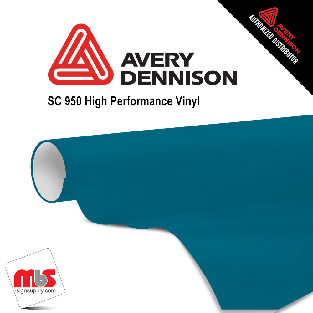 48'' x 50 yards Avery SC950 Gloss Dark Teal 8 year Long Term Unpunched 2.0 Mil Cast Cut Vinyl (Color Code 730)