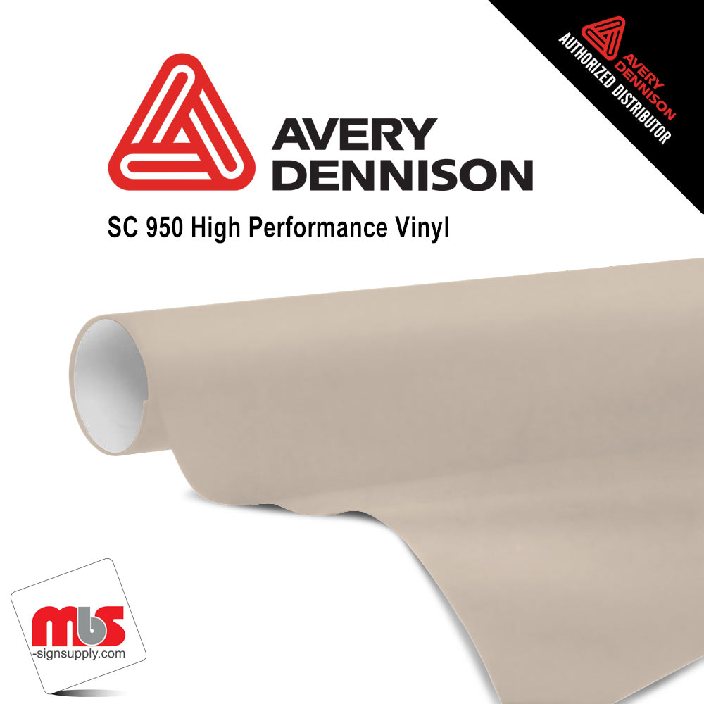 12'' x 10 yards Avery SC950 Gloss Beige 8 year Long Term Unpunched 2.0 Mil Cast Cut Vinyl (Color Code 920)