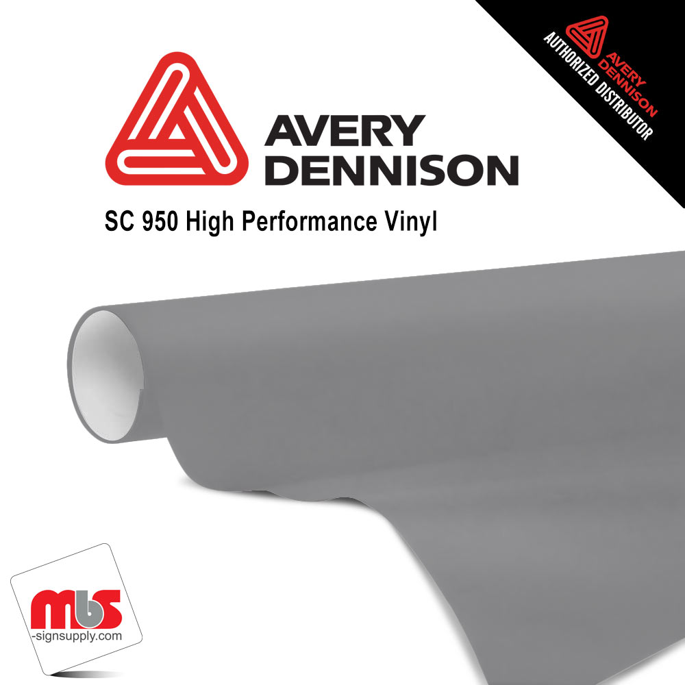 12'' x 50 yards Avery SC950 Gloss Medium Gray 8 year Long Term Unpunched 2.0 Mil Cast Cut Vinyl (Color Code 835)