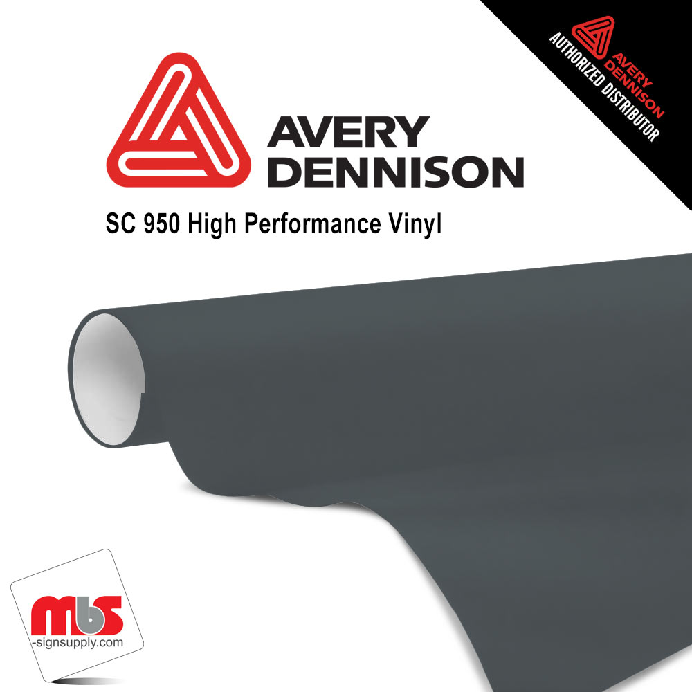 12'' x 50 yards Avery SC950 Gloss Dark Gray 8 year Long Term Unpunched 2.0 Mil Cast Cut Vinyl (Color Code 855)