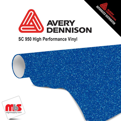 15'' x 10 yards Avery SC950 Gloss Ultra Blue Metallic 5 year Long Term Punched 2.0 Mil Metallic Cut Vinyl (Color Code 688)