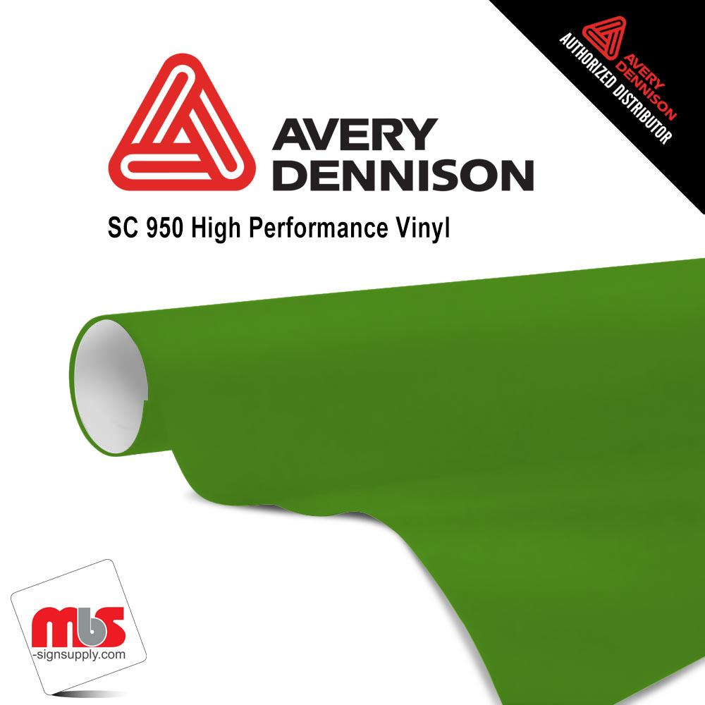 30'' x 50 yards Avery SC950 Gloss Apple Green 8 year Long Term Unpunched 2.0 Mil Cast Cut Vinyl (Color Code 760)