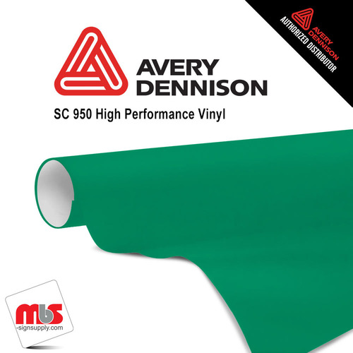 48'' x 50 yards Avery SC950 Gloss Kelly Green 8 year Long Term Unpunched 2.0 Mil Cast Cut Vinyl (Color Code 770)