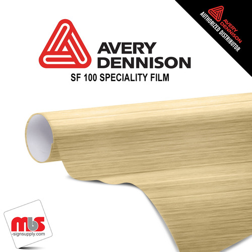 60'' x 50 yards Avery SF100 Brushed Gold 2 Year Short Term Unpunched 2.0 Mil Polyester Cut Vinyl (Color Code 242)