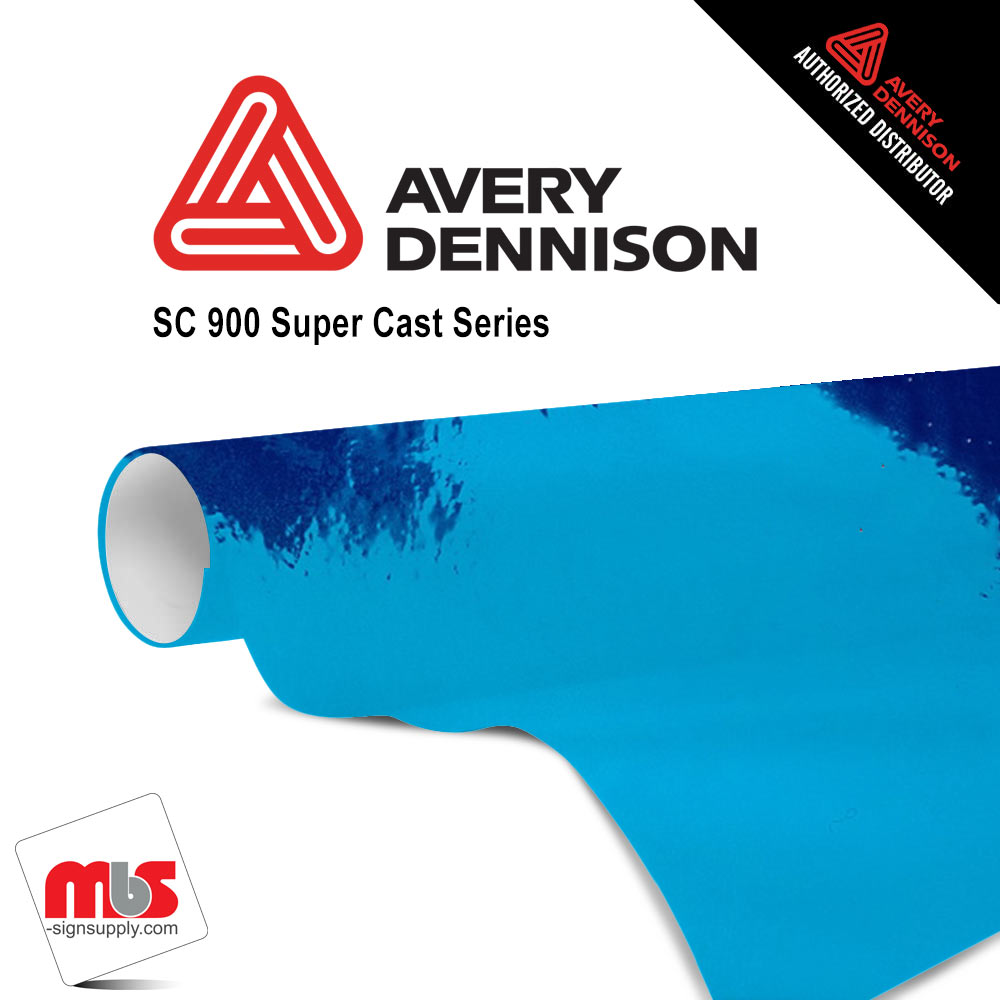 53'' x 10 yards Avery SF100 Chrome Blue 3 year Long Term Unpunched 5.7 MIL Conform Chrome Wrap Vinyl (Color Code 256)