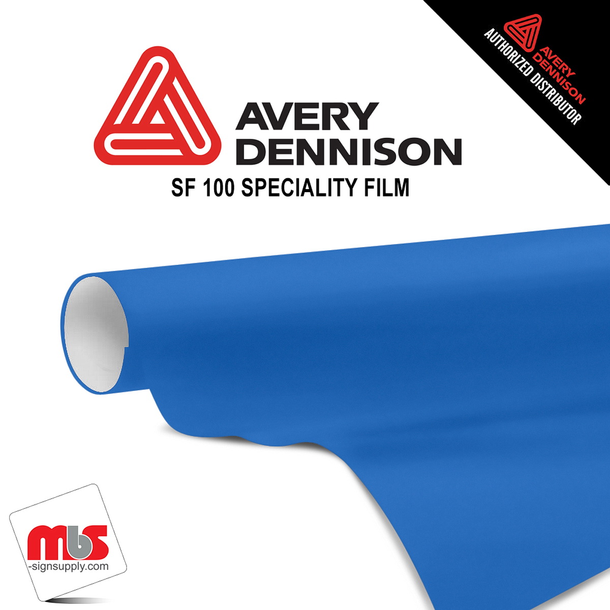 15'' x 50 yards Avery SF100 High Gloss Blue 3-6 Months Short Term Unpunched 2.2 Mil Fluorescent Cut Vinyl (Color Code 631)