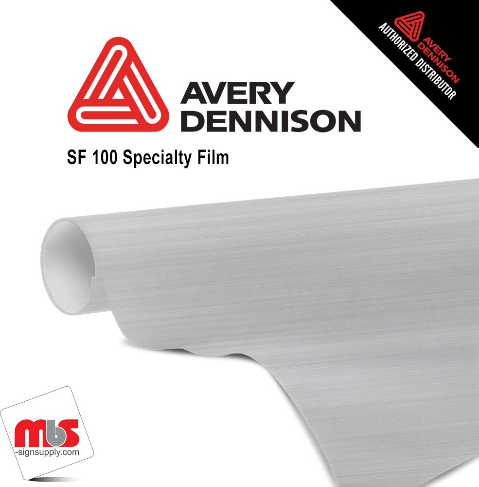 48'' x 50 yards Avery SF100 Metallized Brushed Chrome 3 Year Short Term Unpunched 1.0 Mil Brushed Chrome Cut Vinyl (Color Code 841)