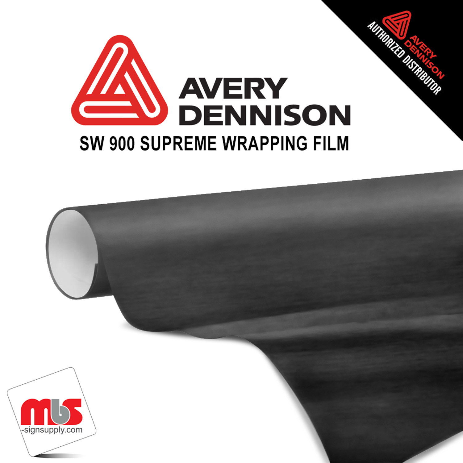 60'' x 25 yards Avery SW900 Brushed Black 5 year Long Term Unpunched 3.2 Mil Wrap Vinyl (Color Code 193)