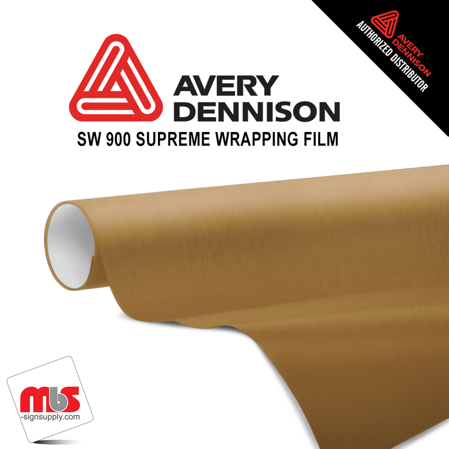 60'' x 25 yards Avery SW900 Metallic Gold 5 year Long Term Unpunched 3.2 Mil Wrap Vinyl (Color Code 215)