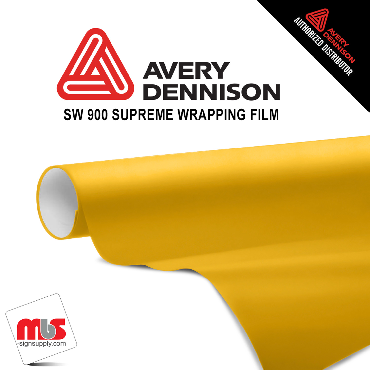 60'' x 5 yards Avery SW900 Gloss Yellow 5 year Long Term Unpunched 3.2 Mil Wrap Vinyl (Color Code 235)