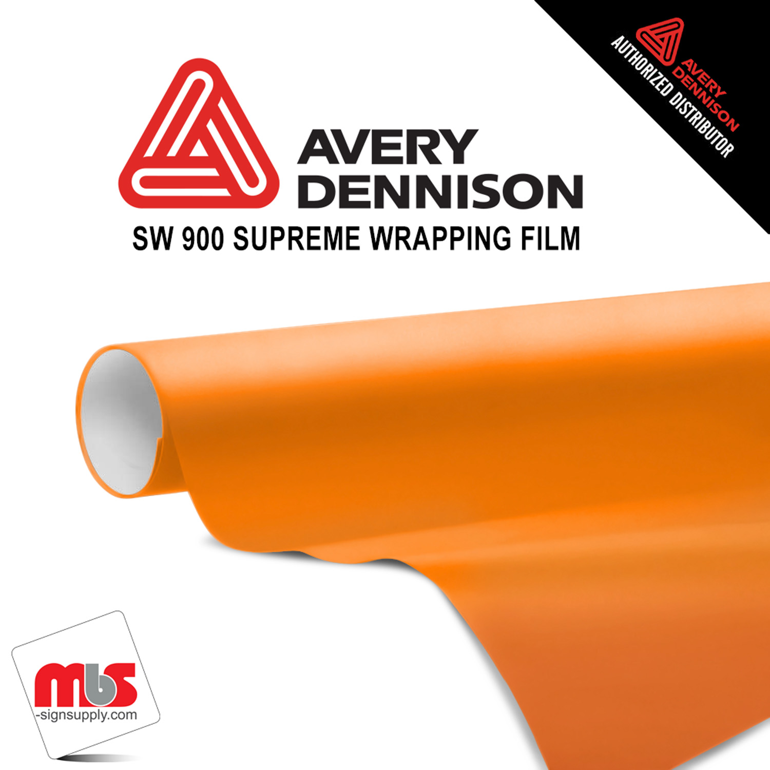 60'' x 25 yards Avery SW900 Matte Orange 5 year Long Term Unpunched 3.2 Mil Wrap Vinyl (Color Code 321)