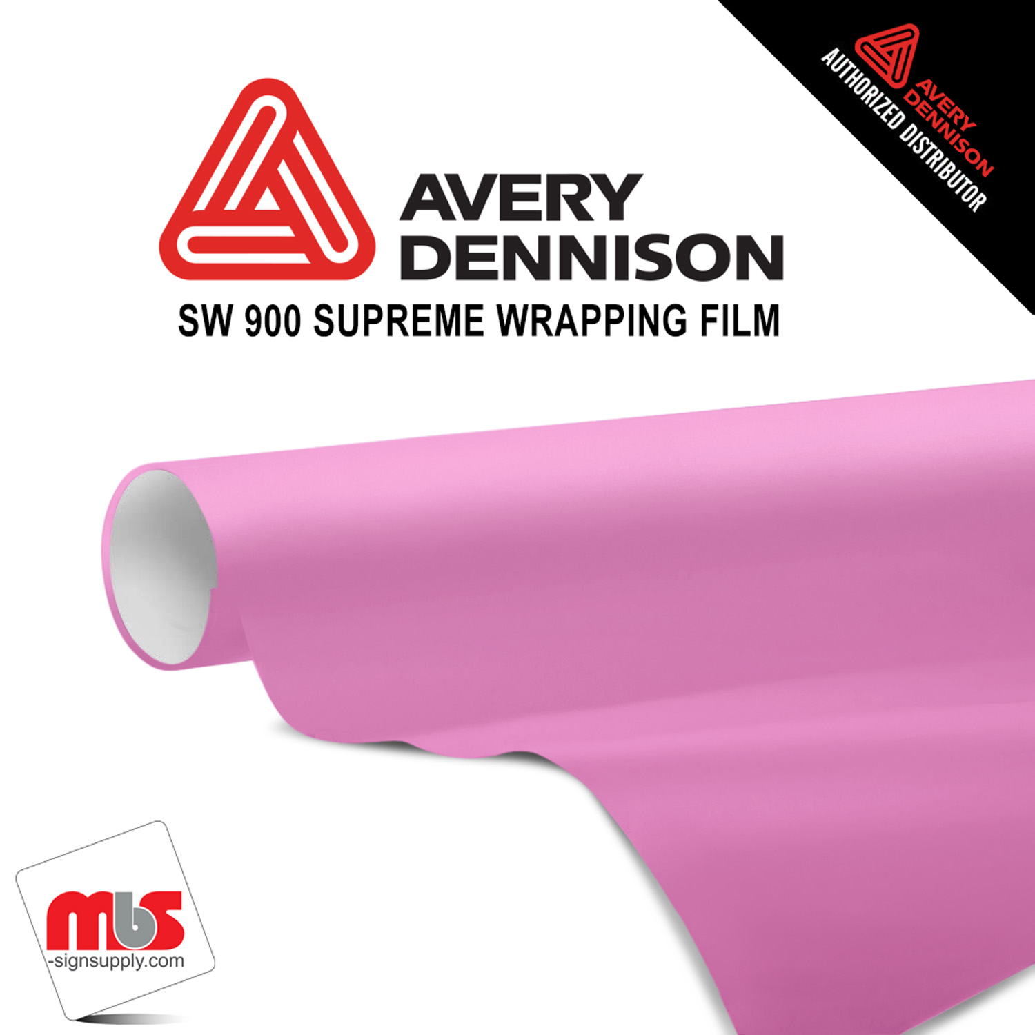 60'' x 25 yards Avery SW900 Satin Bubblegum Pink 5 year Long Term Unpunched 3.2 Mil Wrap Vinyl (Color Code 514)