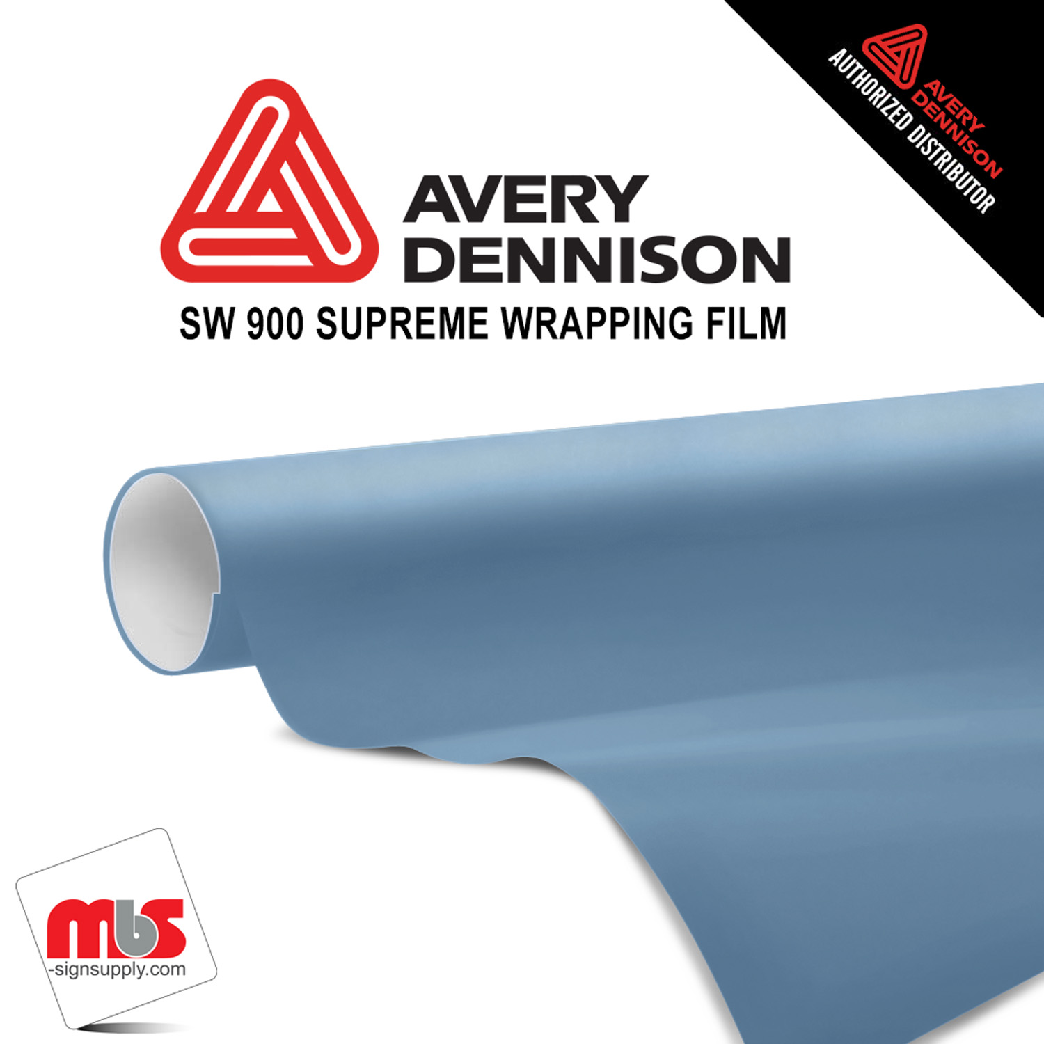 60'' x 25 yards Avery SW900 Gloss Smoky Blue 5 year Long Term Unpunched 3.2 Mil Wrap Vinyl (Color Code 612)
