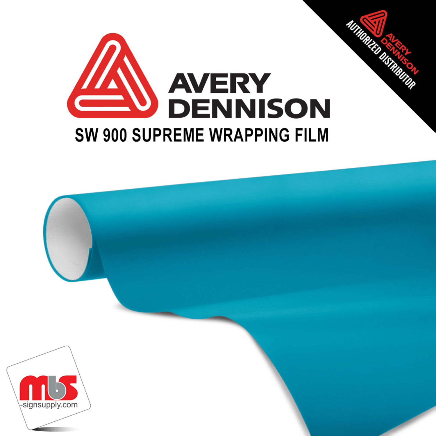 60'' x 25 yards Avery SW900 Gloss Aqua Blue 5 year Long Term Unpunched 3.2 Mil Wrap Vinyl (Color Code 636)