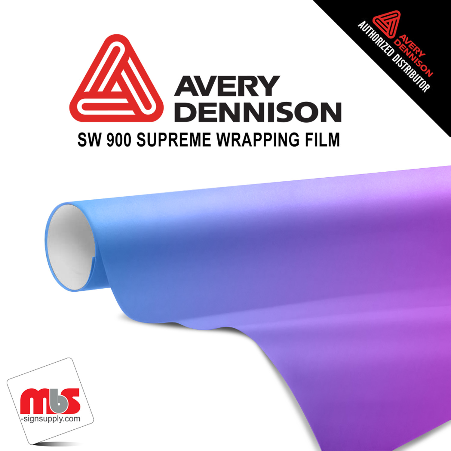 60'' x 25 yards Avery SW900 Satin Rushing Riptide Cyan/Purple 5 year Long Term Unpunched 3.2 Mil Wrap Vinyl (Color Code 673)