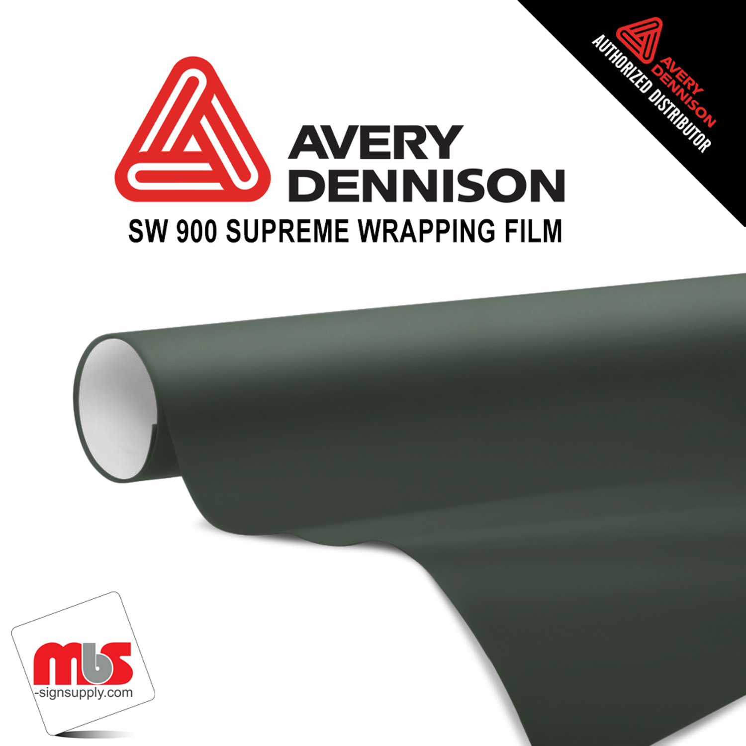 60'' x 5 yards Avery SW900 Matte Olive Green 5 year Long Term Unpunched 3.2 Mil Wrap Vinyl (Color Code 732)