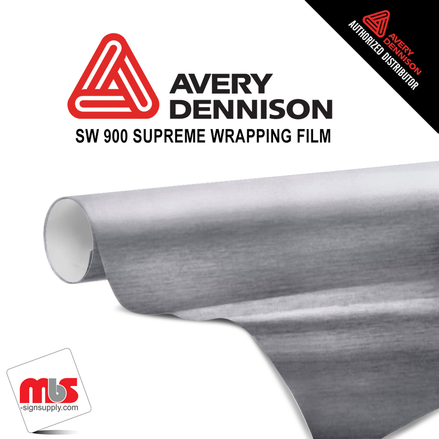 60'' x 5 yards Avery SW900 Brushed Steel 5 year Long Term Unpunched 3.2 Mil Wrap Vinyl (Color Code 813)