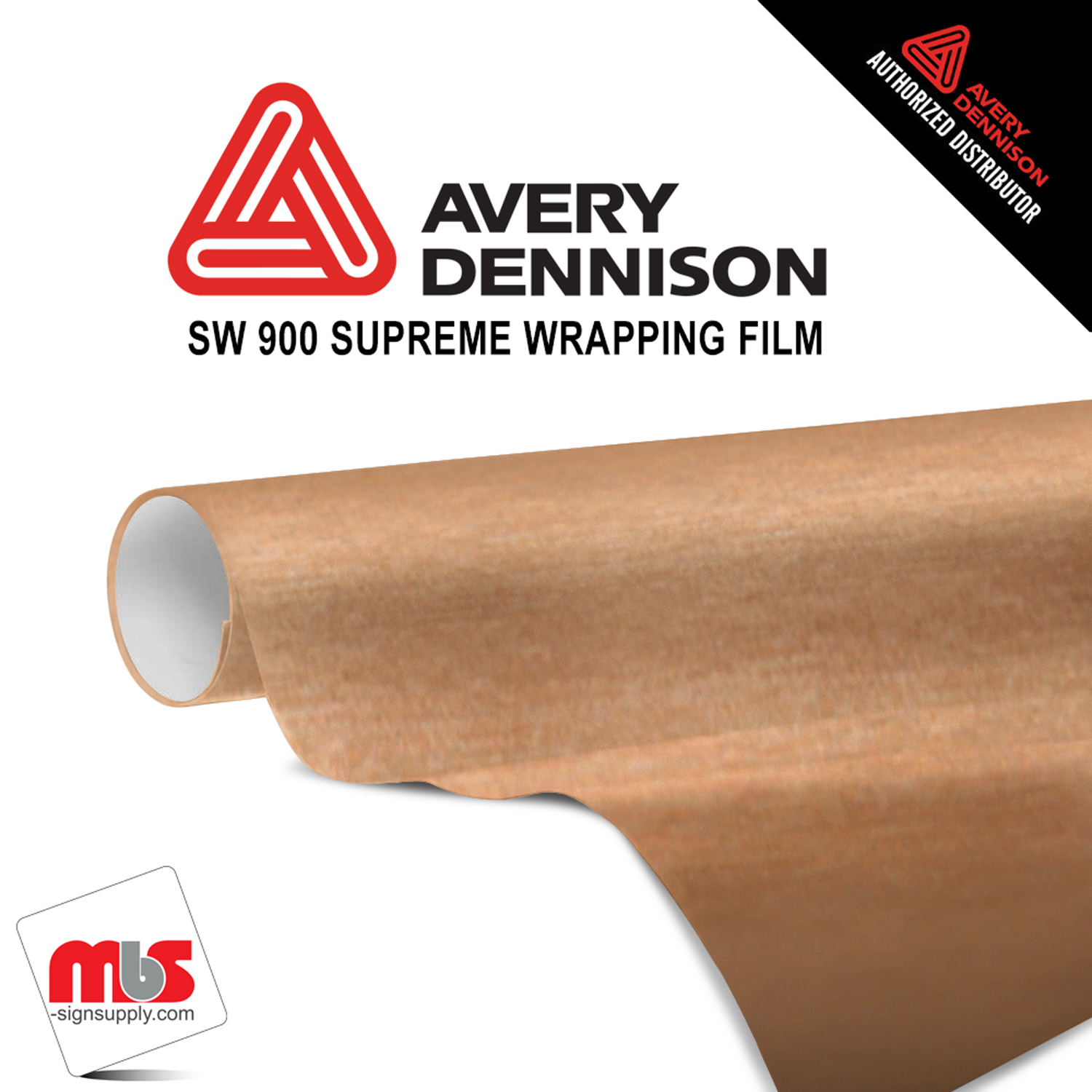 60'' x 5 yards Avery SW900 Brushed Bronze 5 year Long Term Unpunched 3.2 Mil Wrap Vinyl (Color Code 933)