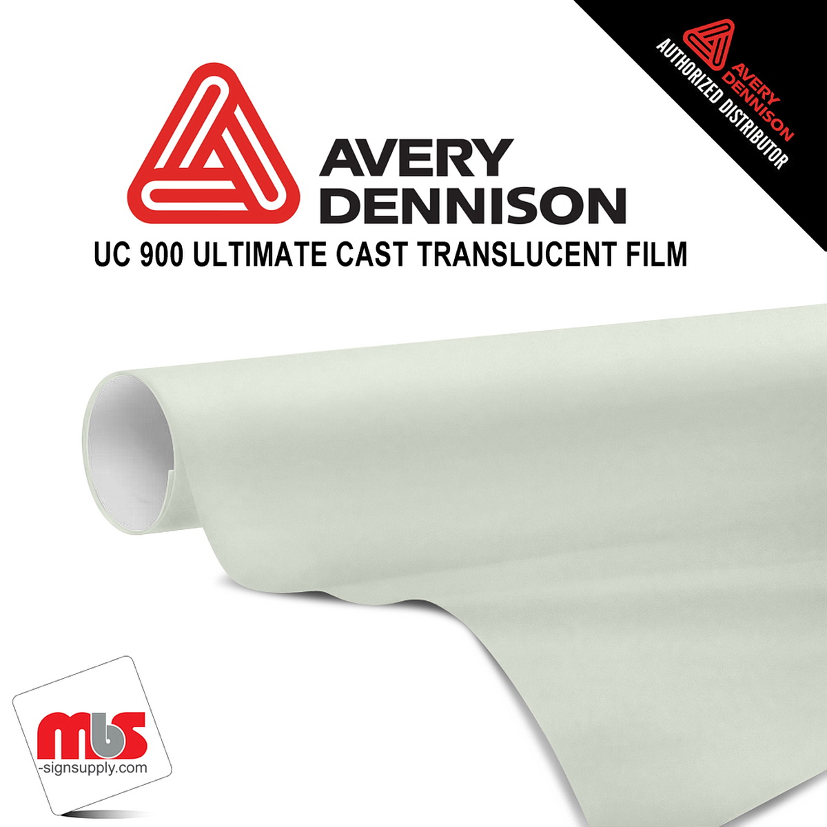 24'' x 10 yards Avery UC900 White 9 Year Long Term Unpunched 2.1 Mil Diffuser Film (Color Code 101)