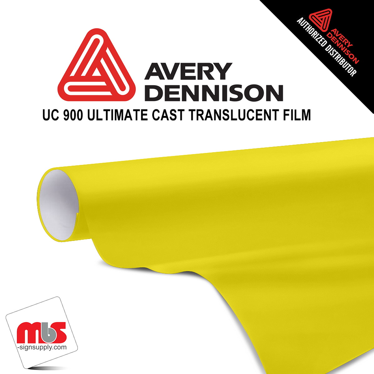 30'' x 50 yards Avery UC900 Sunshine Yellow 9 Year Long Term Punched 2.1 Mil Diffuser Film (Color Code 216)