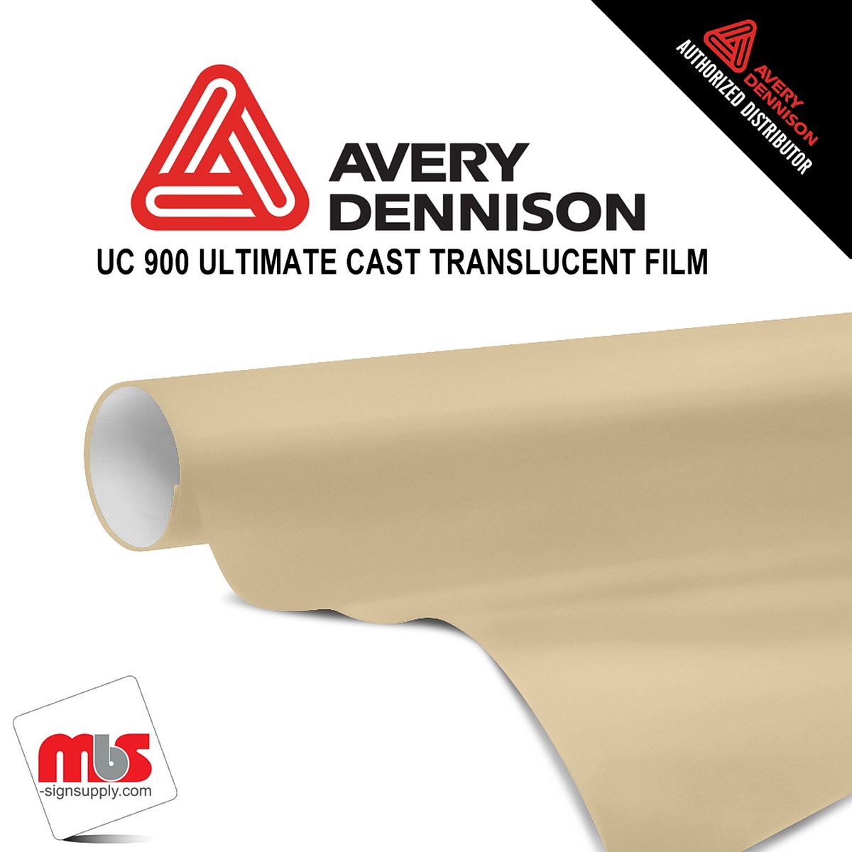 15'' x 10 yards Avery UC900 Vivid Gold 9 Year Long Term Punched 2.1 Mil Diffuser Film (Color Code 254)