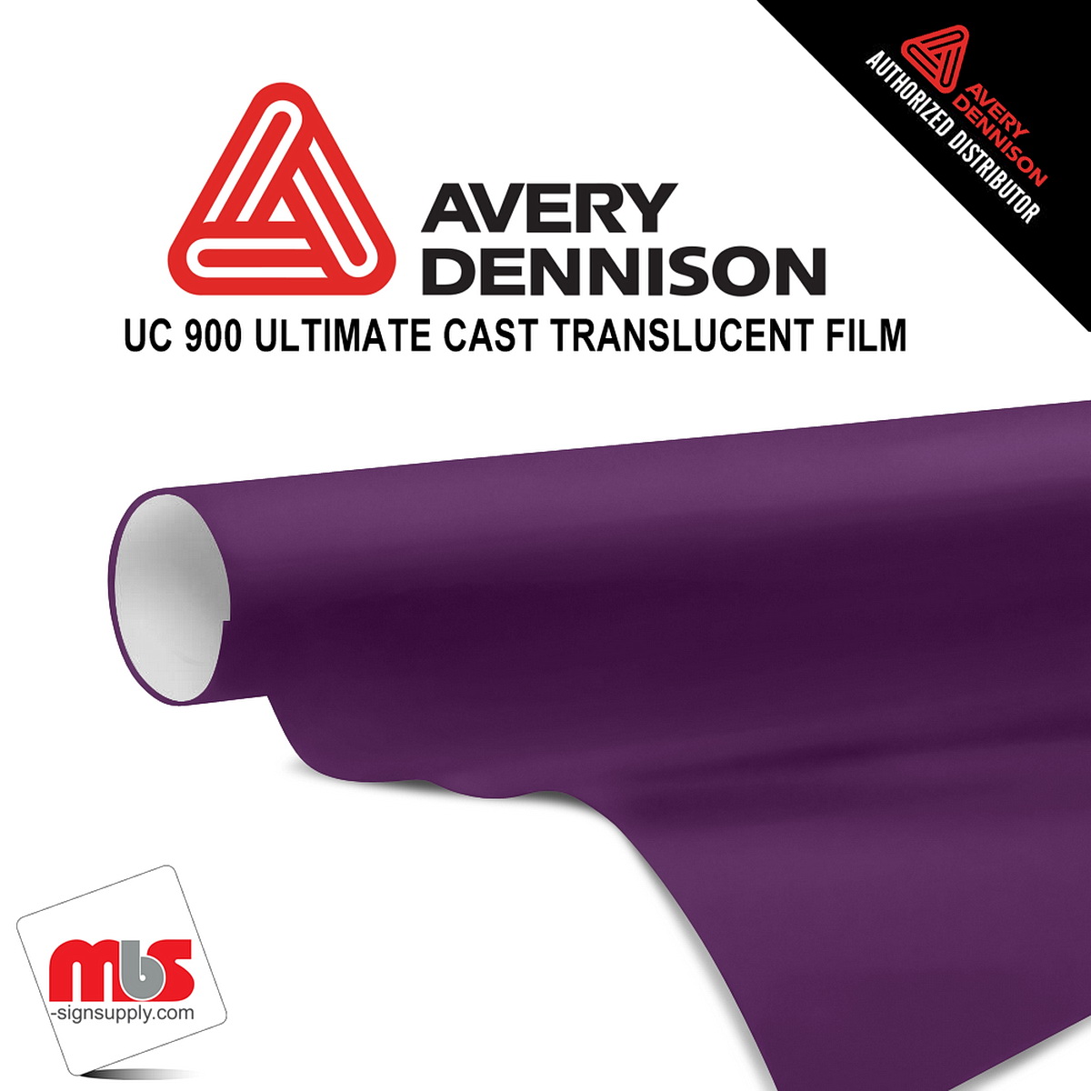 24'' x 50 yards Avery UC900 Plum 9 Year Long Term Unpunched 2.1 Mil Diffuser Film (Color Code 546)