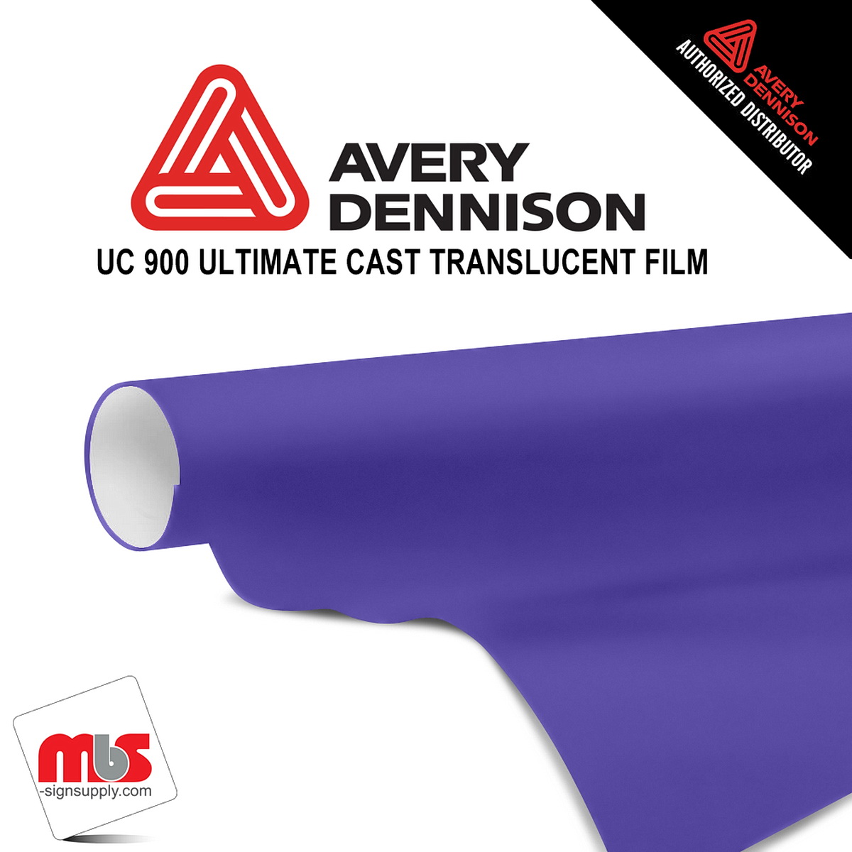 24'' x 10 yards Avery UC900 Bright Purple 9 Year Long Term Unpunched 2.1 Mil Diffuser Film (Color Code 560)