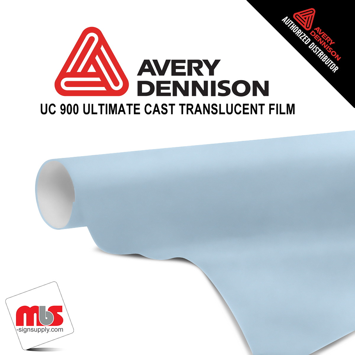 24'' x 50 yards Avery UC900 Pearl Blue 9 Year Long Term Unpunched 2.1 Mil Diffuser Film (Color Code 602)