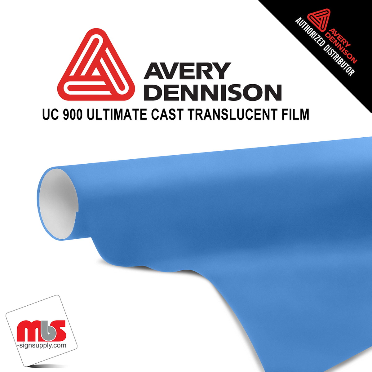 24'' x 10 yards Avery UC900 Cornflower Blue 9 Year Long Term Unpunched 2.1 Mil Diffuser Film (Color Code 603)