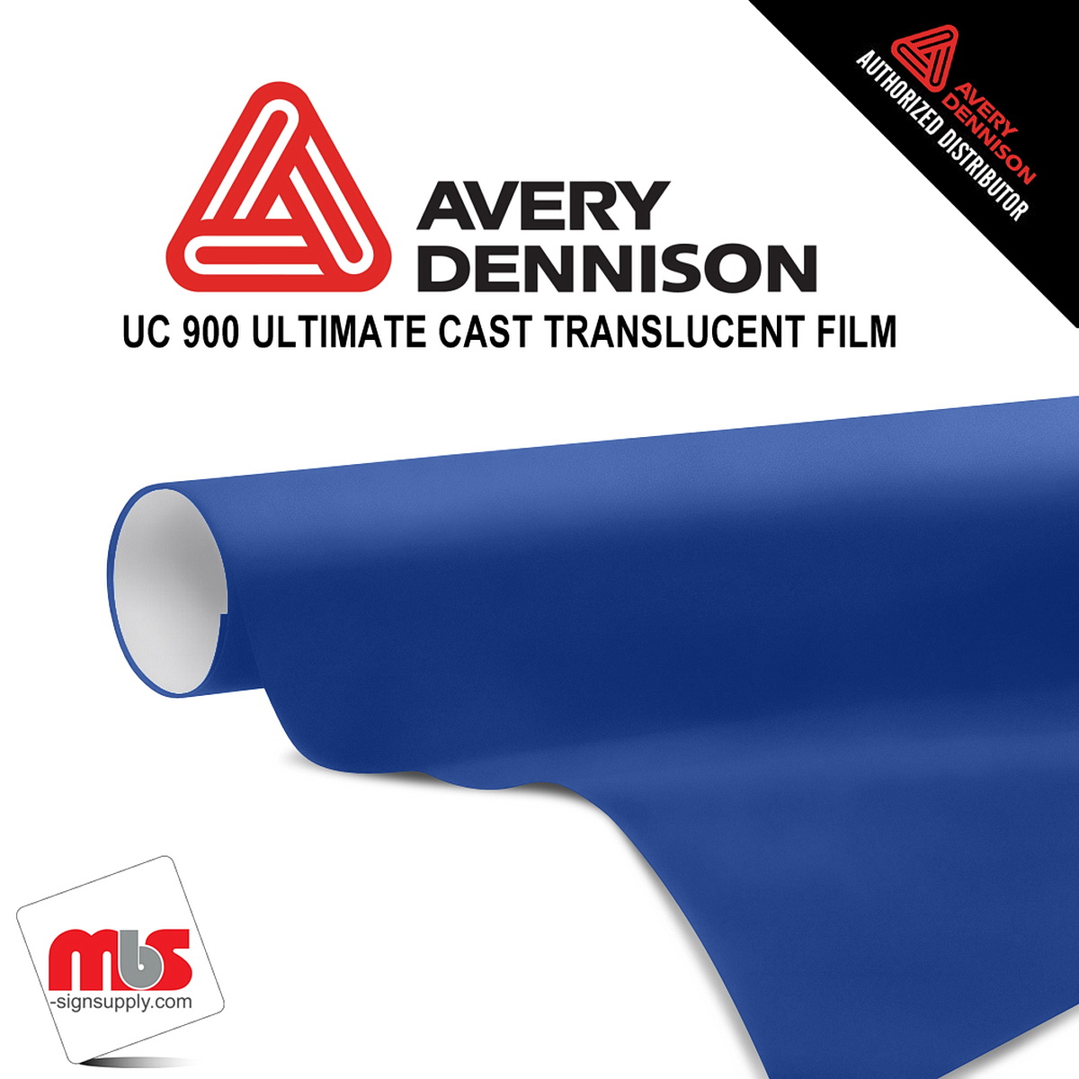 48'' x 100 yards Avery UC900 Deep Sea Blue 9 Year Long Term Unpunched 2.1 Mil Diffuser Film (Color Code 684)