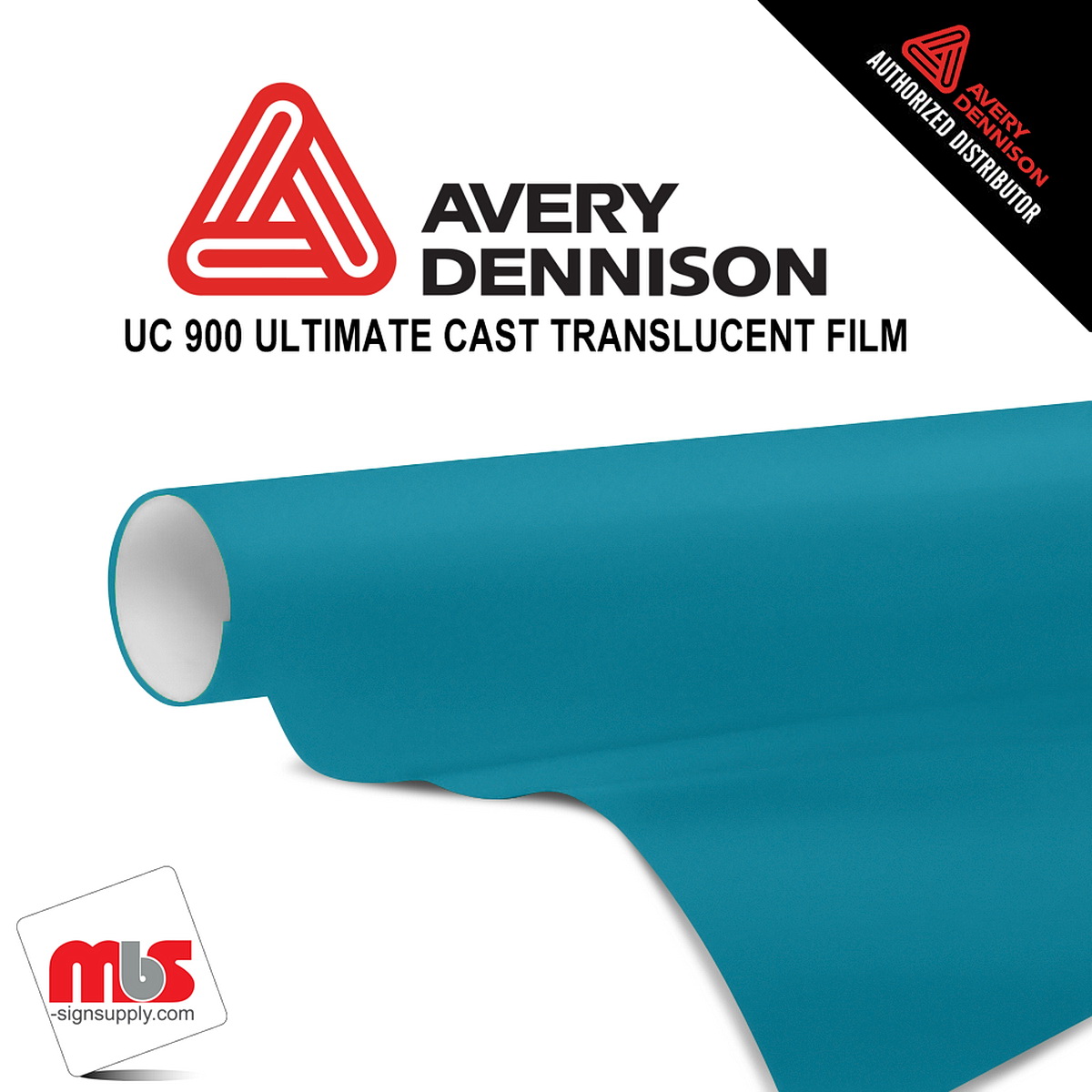 30'' x 50 yards Avery UC900 Amazonite Teal 9 Year Long Term Unpunched 2.1 Mil Diffuser Film (Color Code 722)