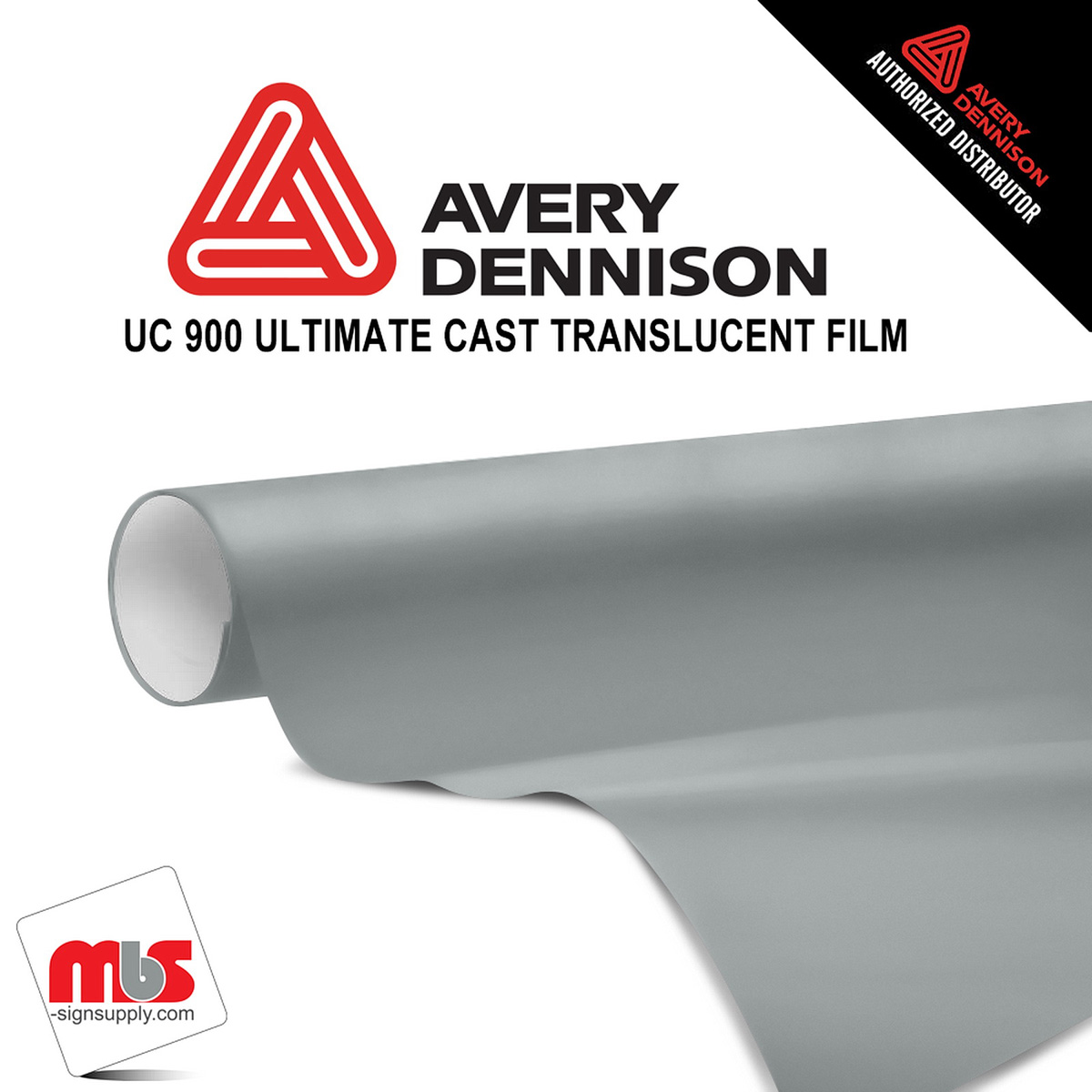 48'' x 50 yards Avery UC900 Cement Grey 9 Year Long Term Unpunched 2.1 Mil Diffuser Film (Color Code 837)