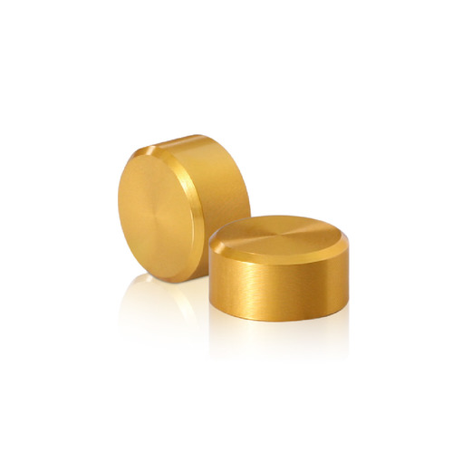 10-24 Threaded Caps Diameter: 1/2'', Height: 1/4'', Gold Anodized Aluminum [Required Material Hole Size: 7/32'']