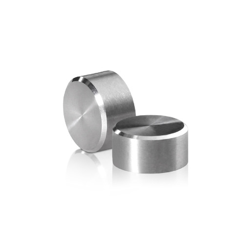 10-24 Threaded Caps Diameter: 1/2'', Height: 1/4'', Brushed Satin Stainless Steel Grade 304 [Required Material Hole Size: 7/32'']