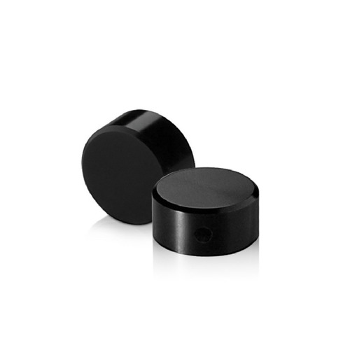 10-24 Threaded Locking Caps Diameter: 5/8'', Height: 5/16'', Black Anodized Aluminum [Required Material Hole Size: 7/32'']