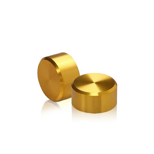 5/16-18 Threaded Caps Diameter: 3/4'', Height: 3/8'', Gold Anodized Aluminum [Required Material Hole Size: 3/8'']